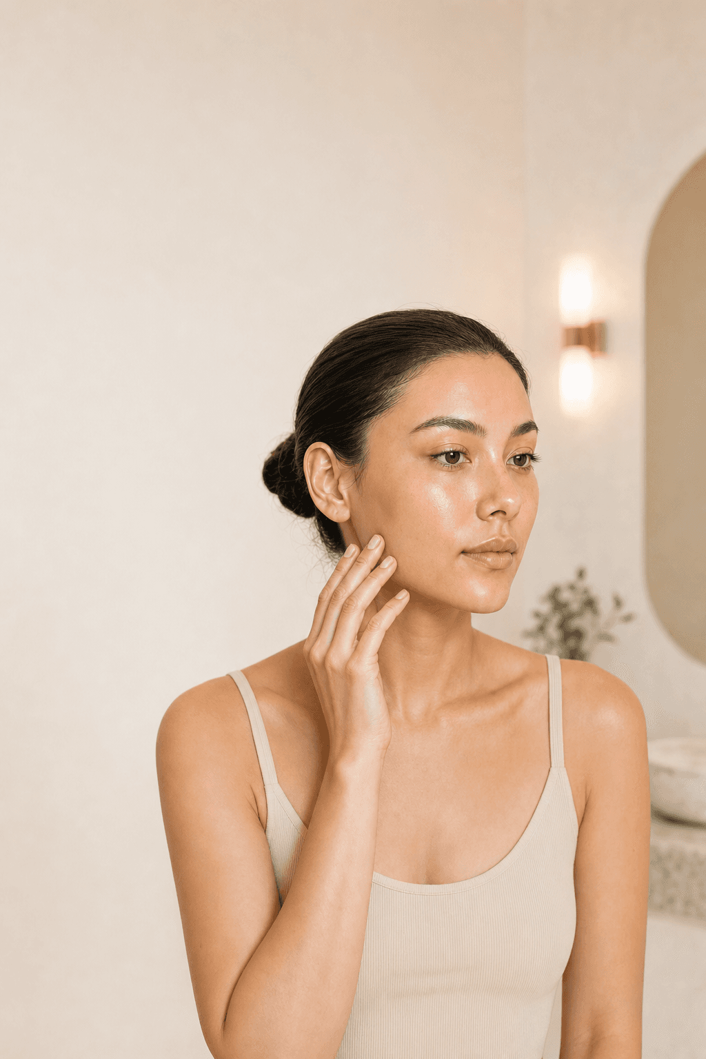 Editorial skincare portrait used to introduce Lerin routine guidance